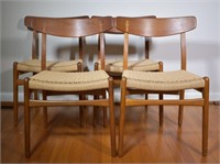 4 pcs. Hans J Wegner for Carl Hansen & Sons Chairs