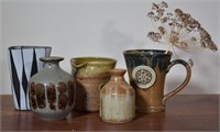 5 pcs. Art Pottery Vases & More