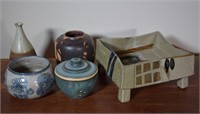 5 pcs. Art Pottery Vases & More