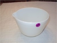 Vintage White Glass Mixing Bowl with Spout