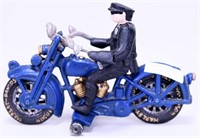 Cast Iron Motorcycle Police Officer