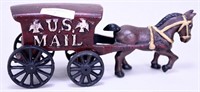 Cast Iron USA Mail Cart & Horse