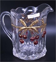 Clear Cherries & Cable Water Pitcher