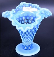 Blue Opal Hobnail Vase
