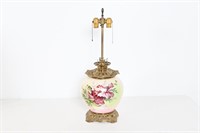 Hand Painted Porcelain & Brass Lamp