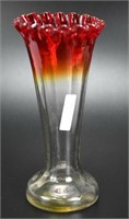 Red & Clear Bud Vase