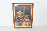 A Patriotic Pair Framed Lithograph