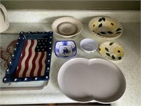 Serving trays, bowls