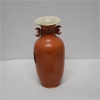 Orange Chinese Porcelain Vase w/ Export Seal