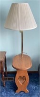 Side table with built in lamp