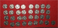 (33) BU 1960 Jefferson Nickels in Tube