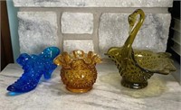 Vintage hobnail glassware