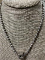 Heavy Sterling Silver Ball-Bead Necklace