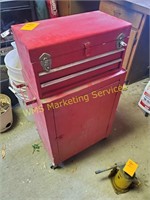 Tool Box with Contents - craftsman saw and misc