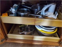 Kitchen Cabinet Contents - pots, pans, blender