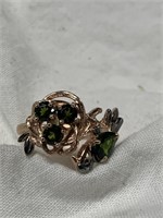 Sterling Silver Ring w/ Chrome Diopside Sz 6