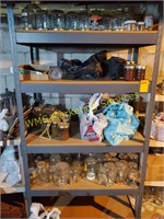 Metal Shelf and Canning Jarrs