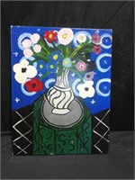 Abstract Vase of Flowers Oil/Acrylic