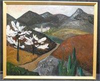 Oil on Board of Mountains by Gunnar Malm