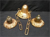 Lot Gold colored metal Art Deco lighting extras