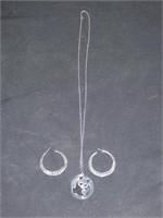 Sterling Earrings, Pendant & Chain