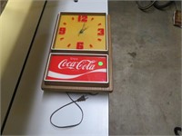 Vtg Non Working Coca Cola Clock 18" x 12"