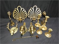 Vintage Brass Candlesticks and Wall Sconces