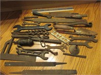 Vintage Tools, Square, Bits, Funnel, Files, Wrench