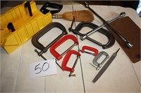 C Clamps, Hand Miter Saw and Misc.