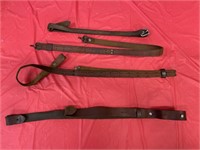 4 Assorted Leather Rifle Slings