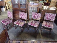 Superb Carved Oak Dining Chairs With Remarkable