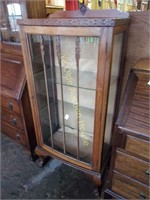 Walnut Victorian Ball and Claw Display Case