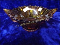 Deco Amber Glass Centerpiece Bowl