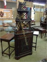 Magnificent Mahogany Victorian Corner Etagere With