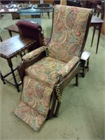 Amazing Mahogany Invalid Reclining Roll Chair With