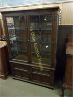 Relief Carved and Leaded Glass Display Case