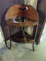 Rare Mahogany Corner Washstand With Cut Out for