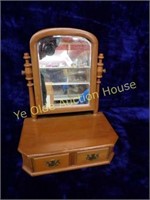 Wooden Jewelry Box with Tilting Mirror
