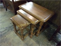 Oak Tudor Style Nesting Tables (3)