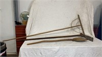 Wooden rake, wooden paddle & stirrer