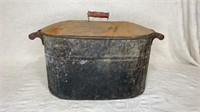Copper pot with galvanized top