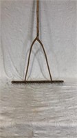 Vintage wooden rake 76”