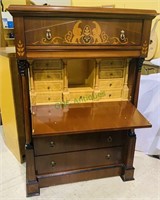 Contemporary secretary dresser - wing lion design