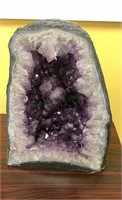 Extra large amethyst purple geode stone - cut and