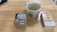 Men’s stainless steel ring, vintage box of