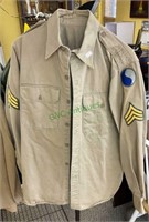 Vintage military shirt with three patches