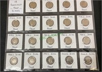 Coins - 19 Roosevelt dimes, proofs,