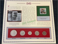 Coins - 1949 coin set with information sheet and