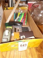(2) Tape Dispensers, Writing Instruments, Paper,