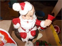 (2) Boxes w/Ceramic Santa, Several Christmas